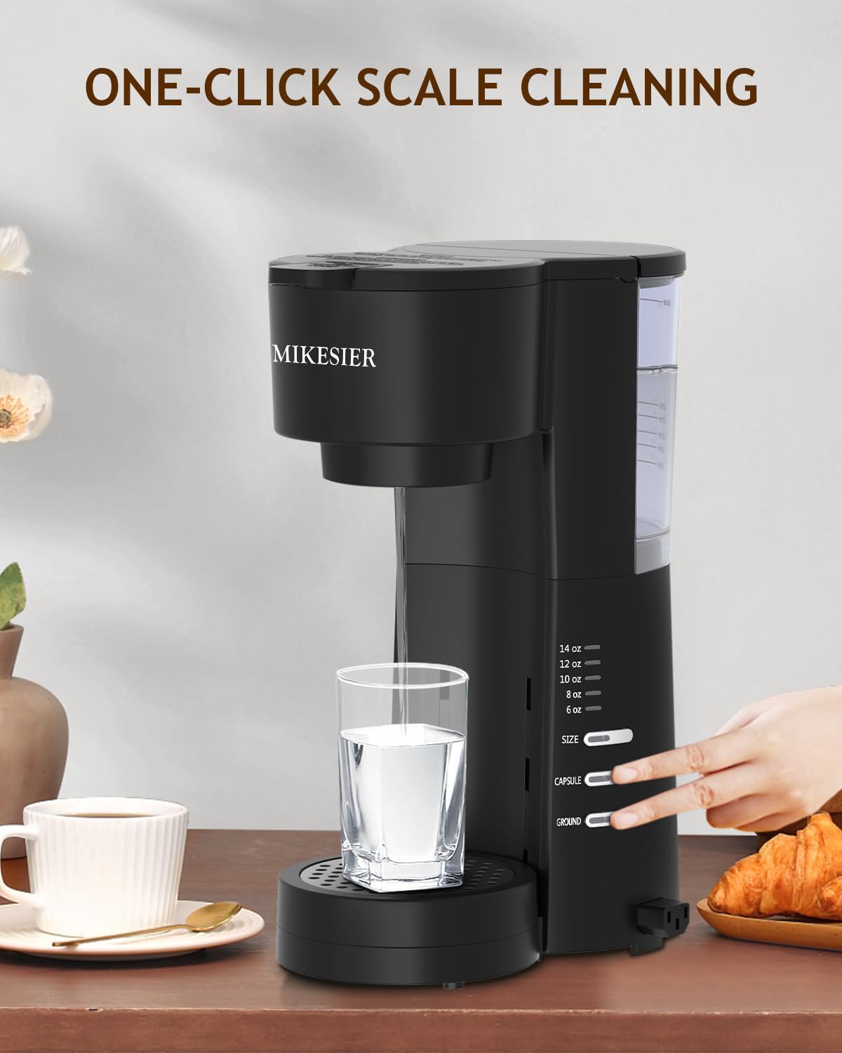 Single Serve Coffee Maker with Milk Frother, 28oz Removable Water Tank G61020