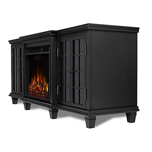 White 70" Electric Fireplace TV Stand with Adjustable Shelves M143