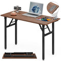Rustic Brown Folding Desk with USB & Socket 31.5" T527964