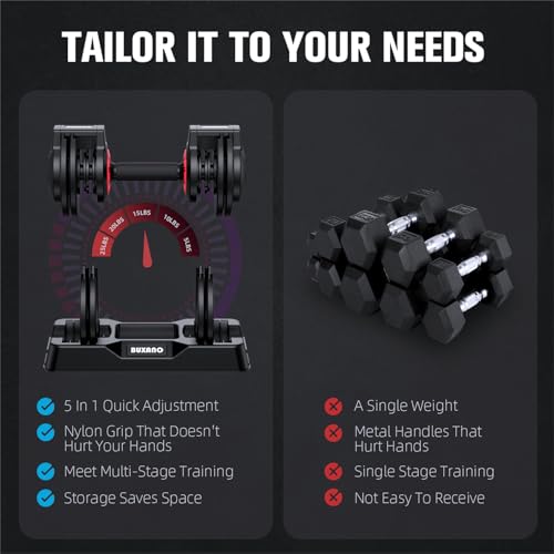 Adjustable Dumbbell 25LB Single Dumbbell Weight with Non-Slip Handle R843054