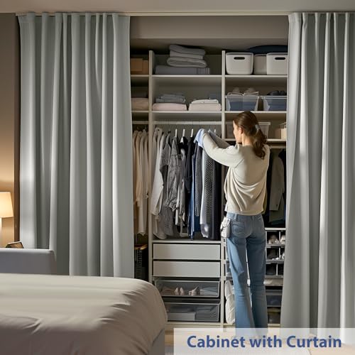 White Room Divider Curtain with Ceiling Track and Hooks, 1 Panel, W 8.3 x H 7ft P71783