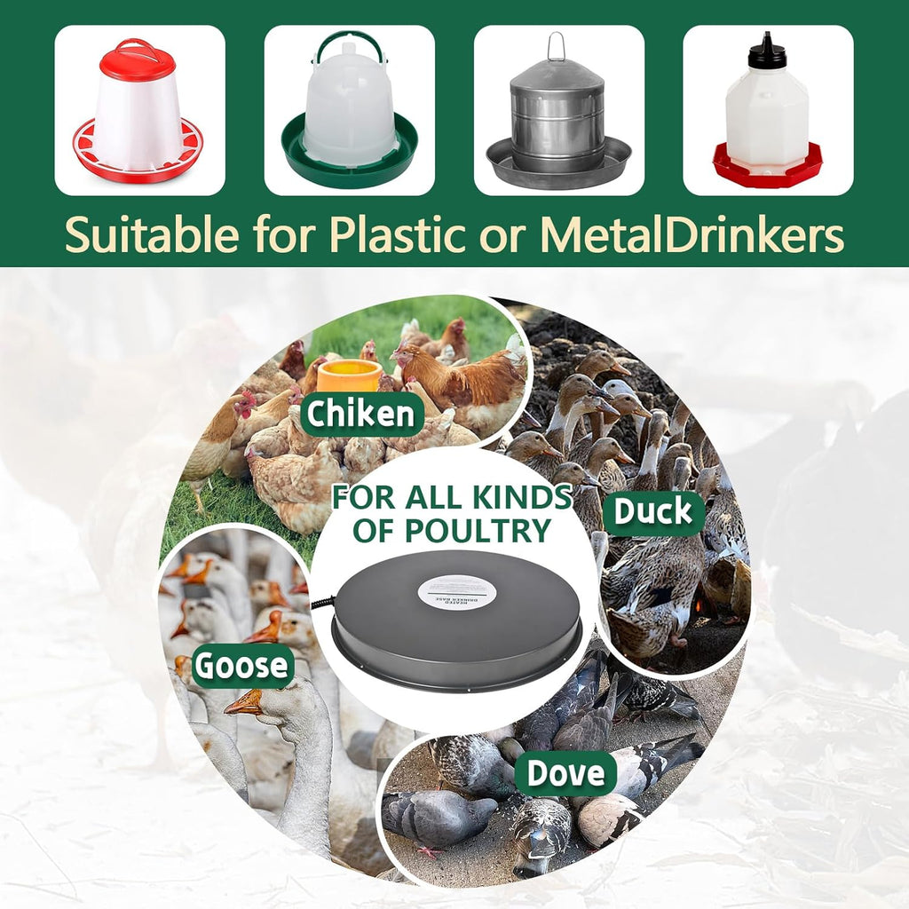 15IN 125W Heated Chicken Waterer Base with Thermostat A98816