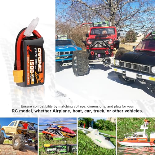 11.1V 1300mAh 3S RC Battery with XT60 Plug (2 Pack) N6422