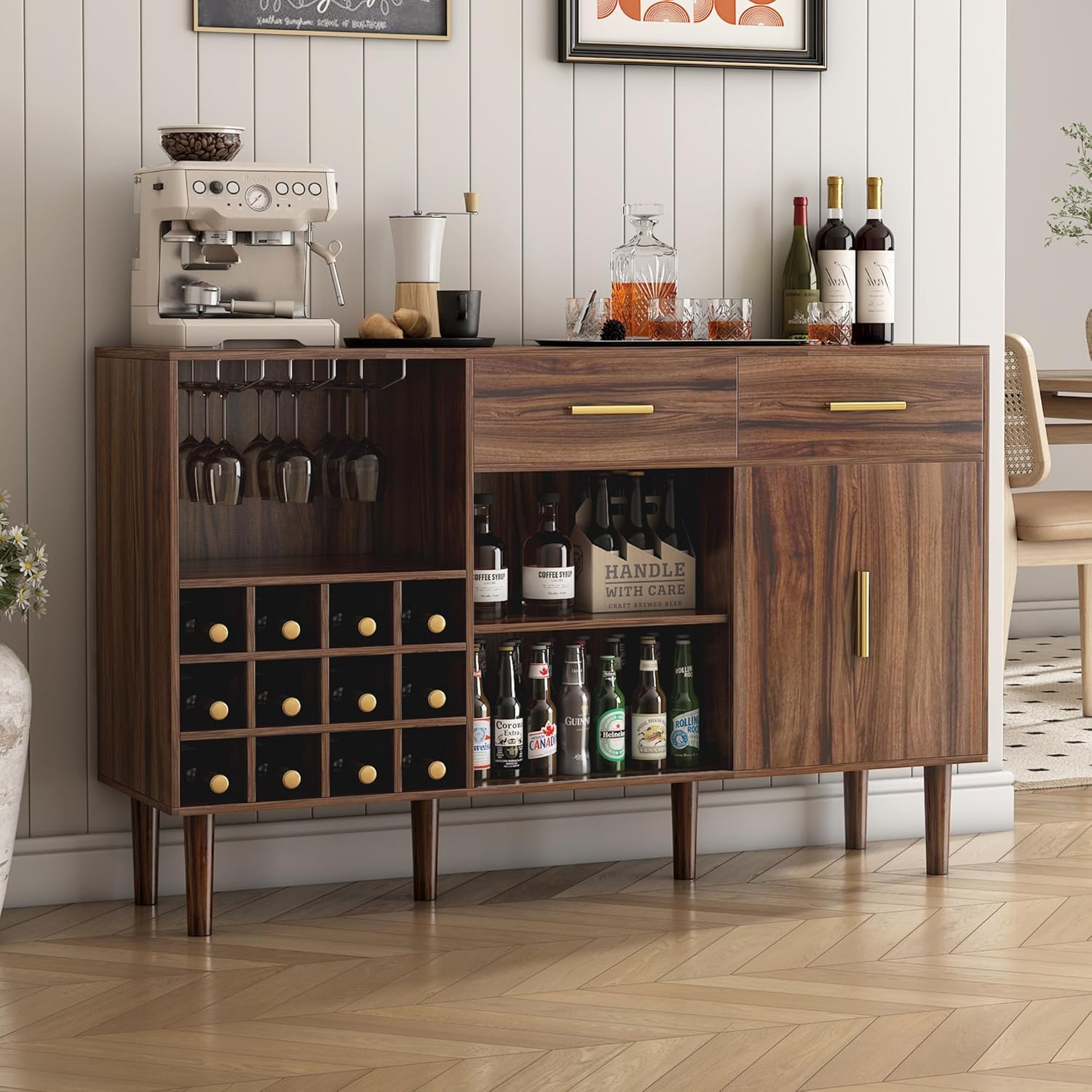 52" Rustic Wine Bar Cabinet N532