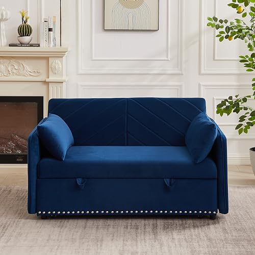 3-in-1 Velvet Sofa with Pullout Bed H70359