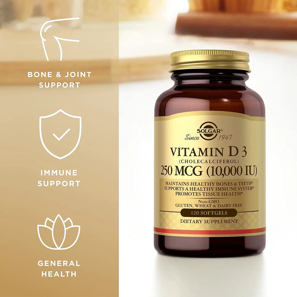 Vitamin D3 Cholecalciferol 250 MCG 10,000 IU 120 Count Pack of 2 U807