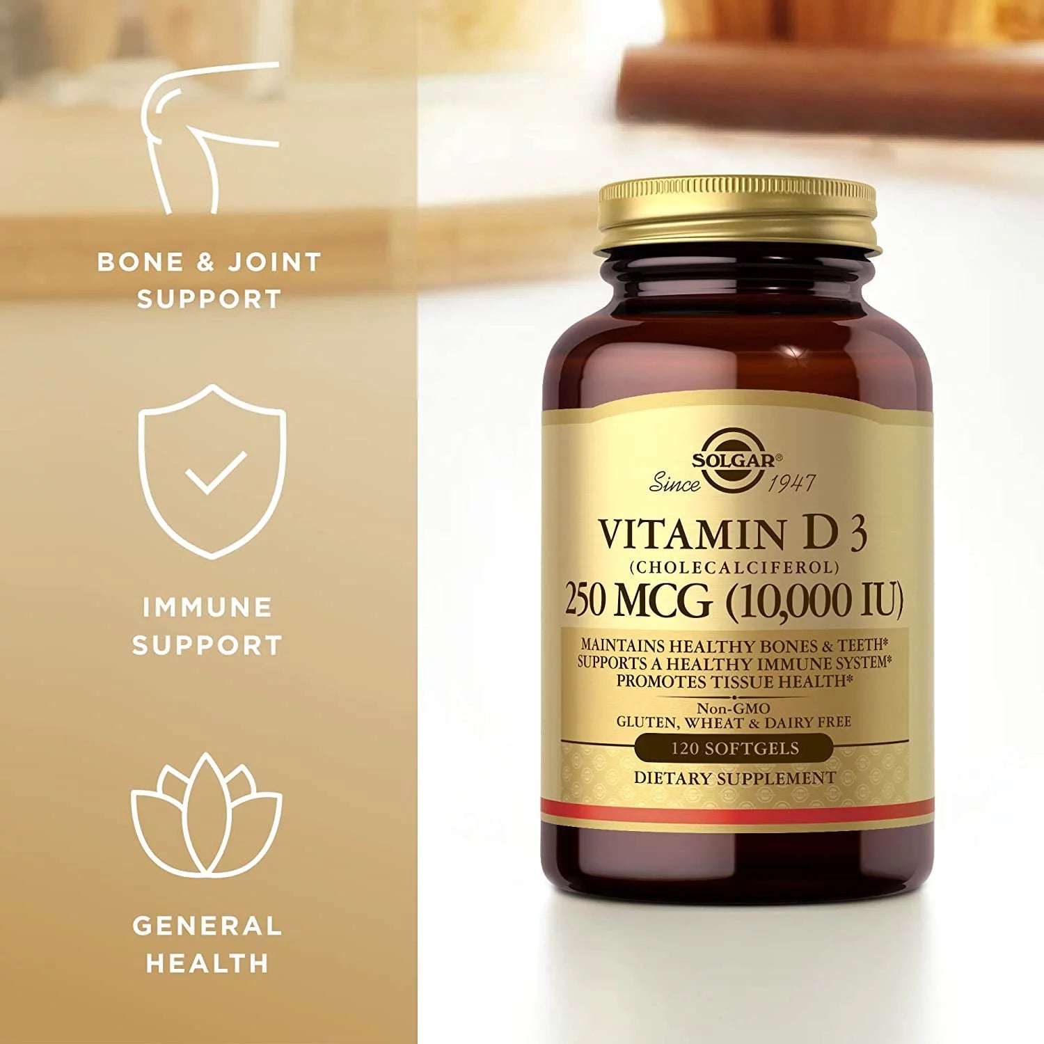 Vitamin D3 Cholecalciferol 250 MCG 10,000 IU 120 Count Pack of 2 U807