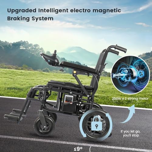 Electric all-terrain wheelchair, 500W, 264Lbs Max load, 12Ah lithium battery, 9mi driving range T857