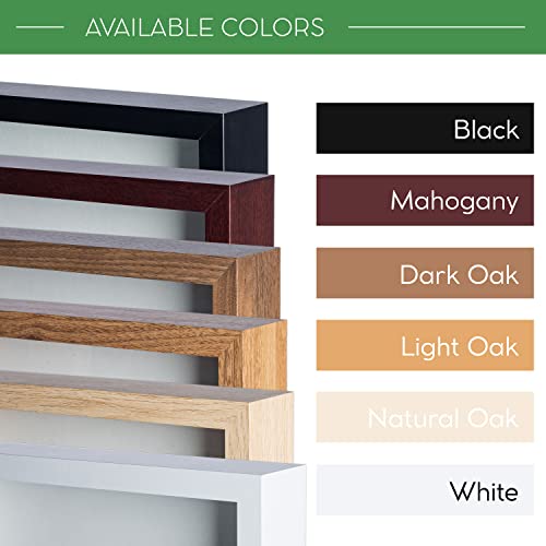 11” x 11” Dark Oak Wooden Shadow Box Frame with Tempered Glass A2300