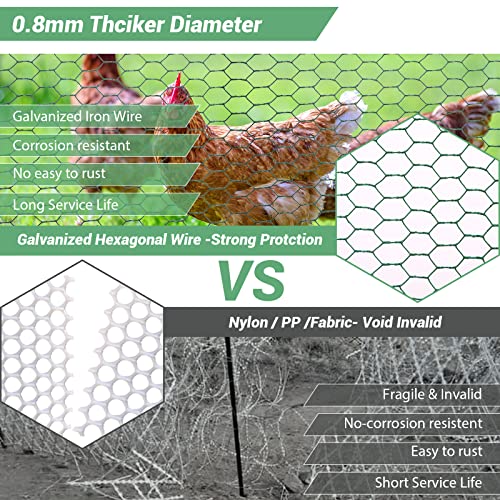 13.78 x 236 Inch Lightweight Galvanized Hexagonal Chicken Wire Mesh Q756