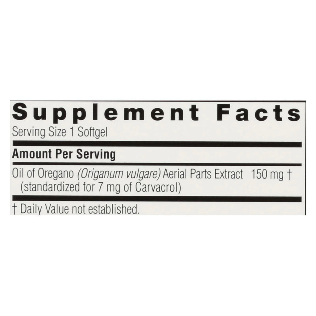 90 Softgels Oil of Oregano U7291