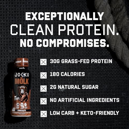 30g Grass Fed Protein Shakes Ready to Drink 12 FL Oz (Pack of 12) Chocolate K2301