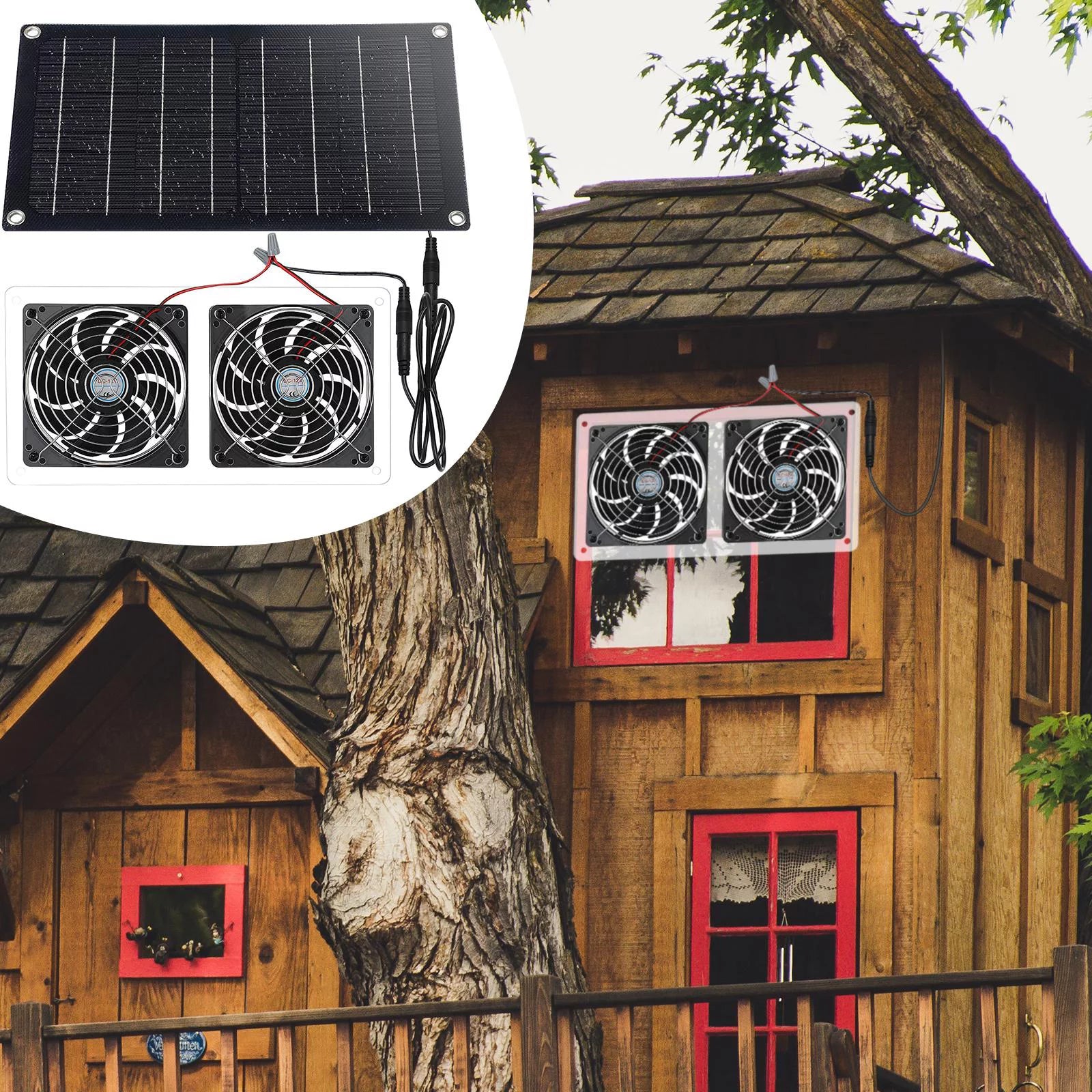 Waterproof Solar Exhaust Fan Extractor Ventilation Portable T949664