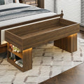 Walnut Wooden Pet Bed with 2 Cushions and Led Light C720088