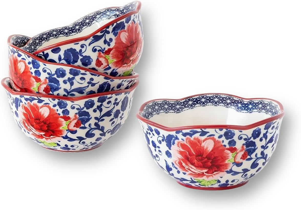 12-Piece Blue Floral Dinnerware Set Q191338