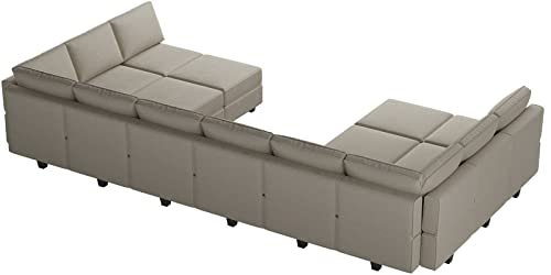 Oversized Modular U Shaped Sectional Sofa with Storage Velvet Black I463430