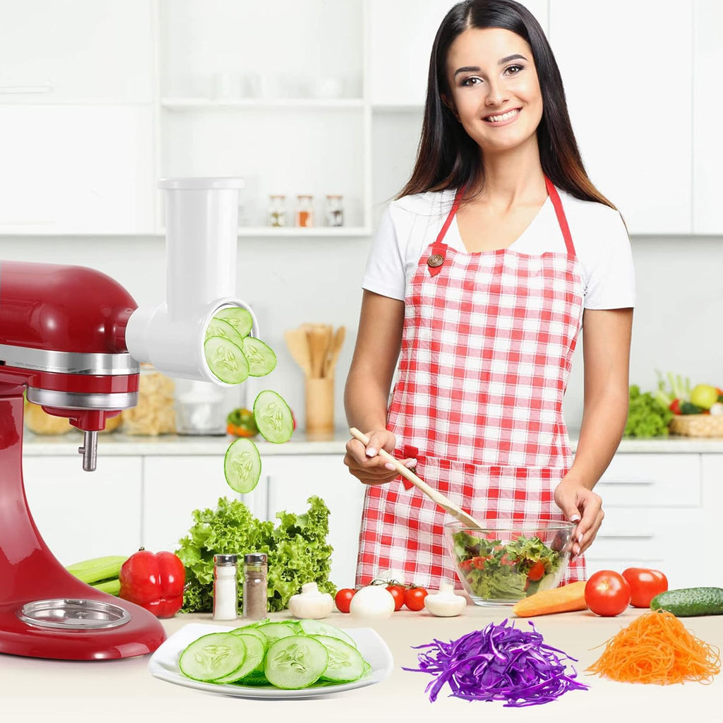 White Slicer Shredder Attachments for Kitchenaid Mixer D603