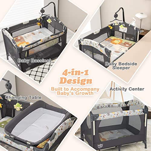 4 in 1 Pack and Play with Bassinet and Changing Table P38082