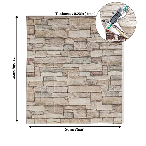 10 Pack Self-Adhesive Faux Stone Wall Panel W94347