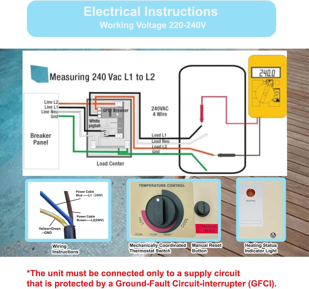 3KW 220V Electric Swimming Pool Heater Y995631