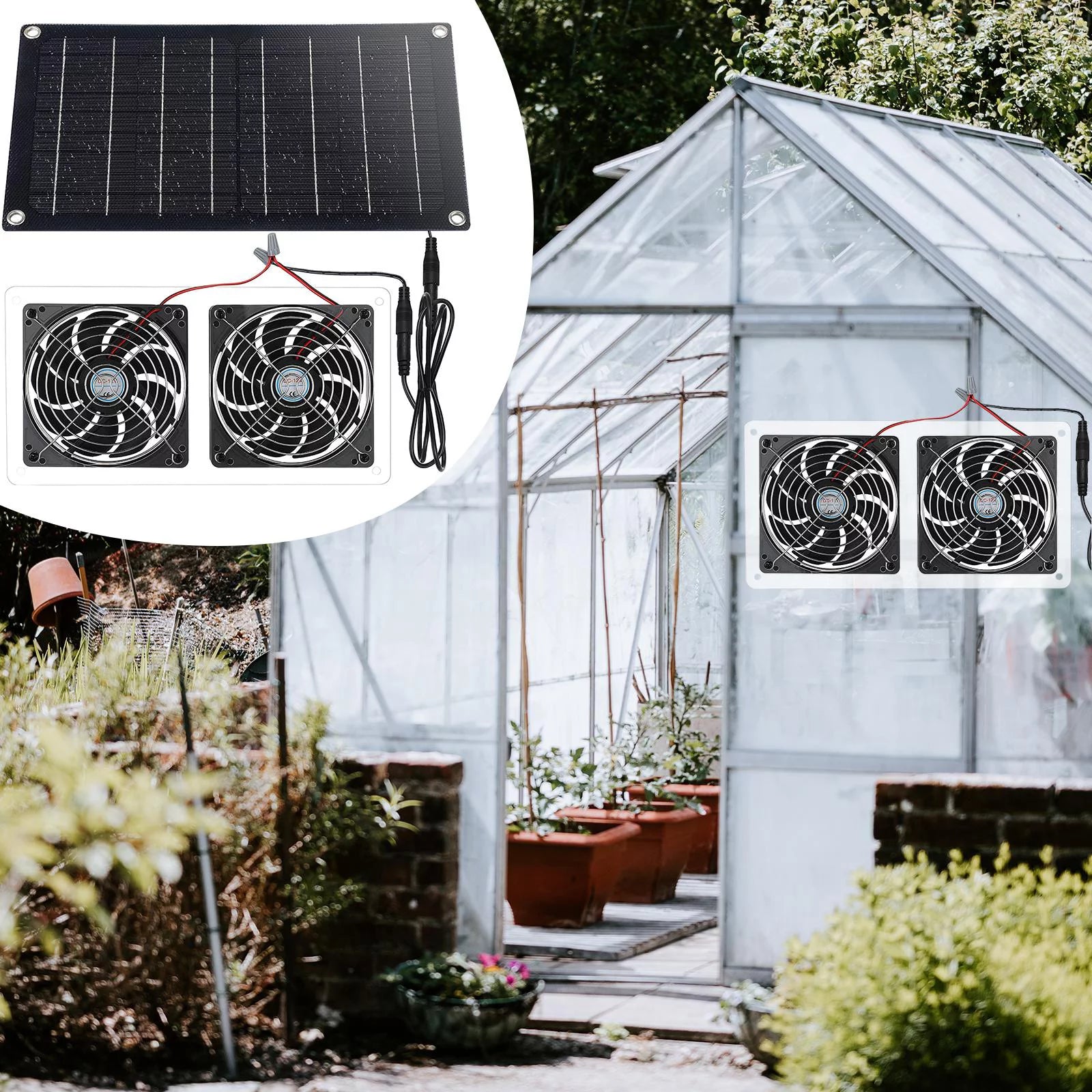 Waterproof Solar Exhaust Fan Extractor Ventilation Portable T949664