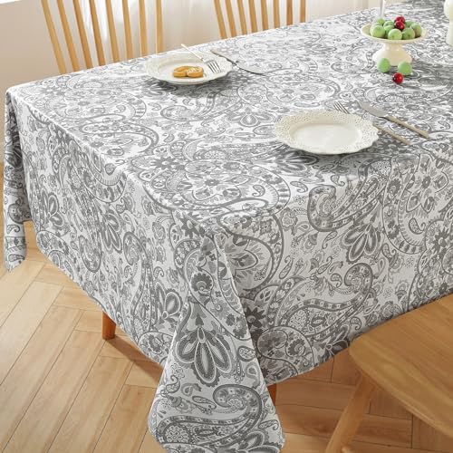 Blue 60x120 Inch Waterproof PVC Tablecloth with Flannel Backing I5377