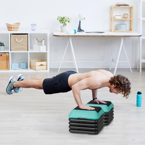 16" x 16" Adjustable Aerobic Stepper with 4 Risers, Green Y4784