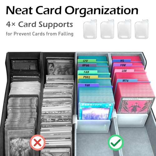 4-Row Trading Card Storage Box with 50 Sleeves & 24 Dividers H51891