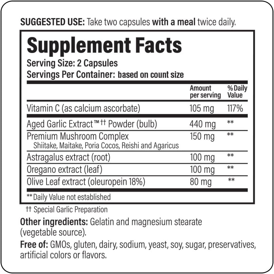 200 Capsules Aged Garlic Extract H154