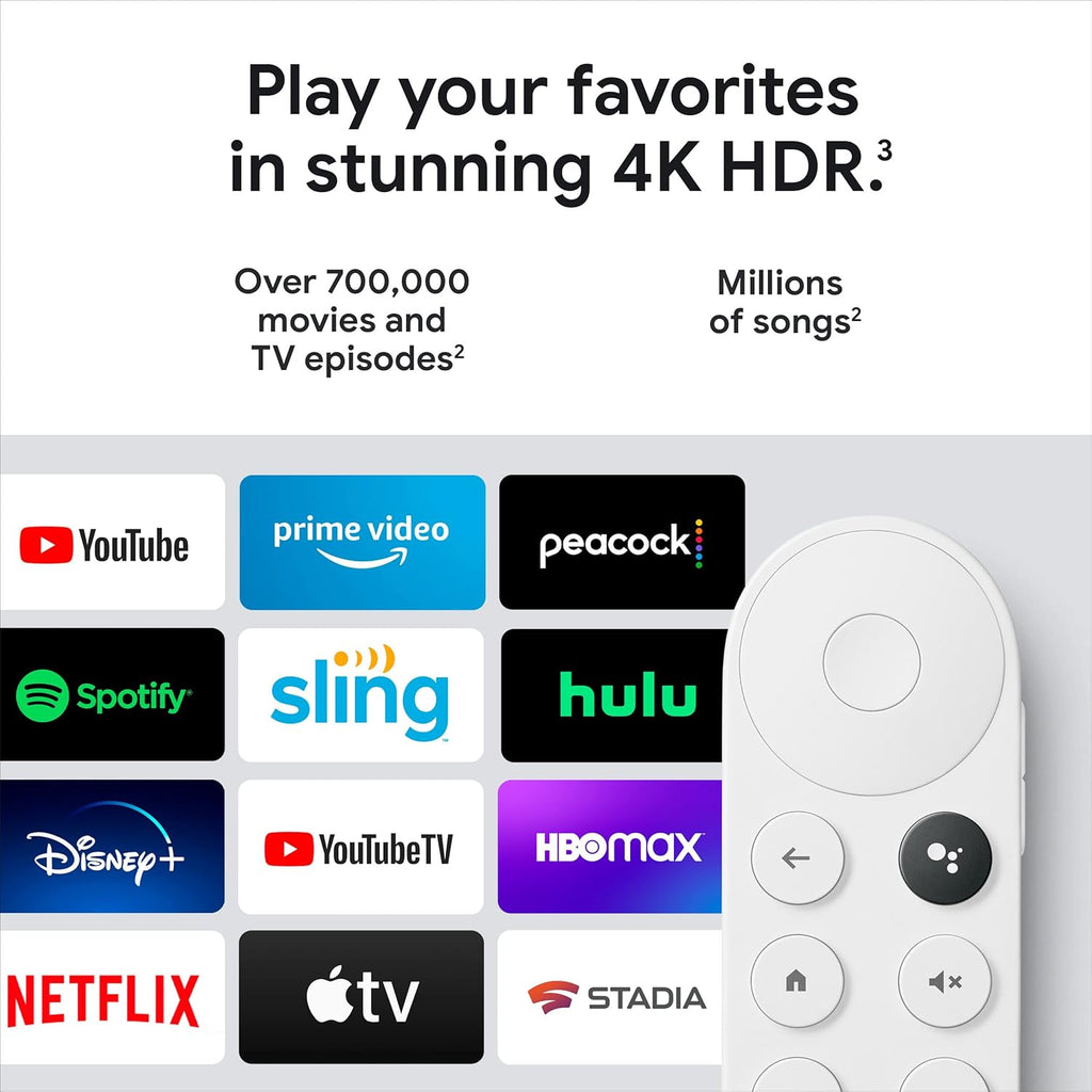 Chromecast with Google TV 4K Streaming Stick Snow Y365