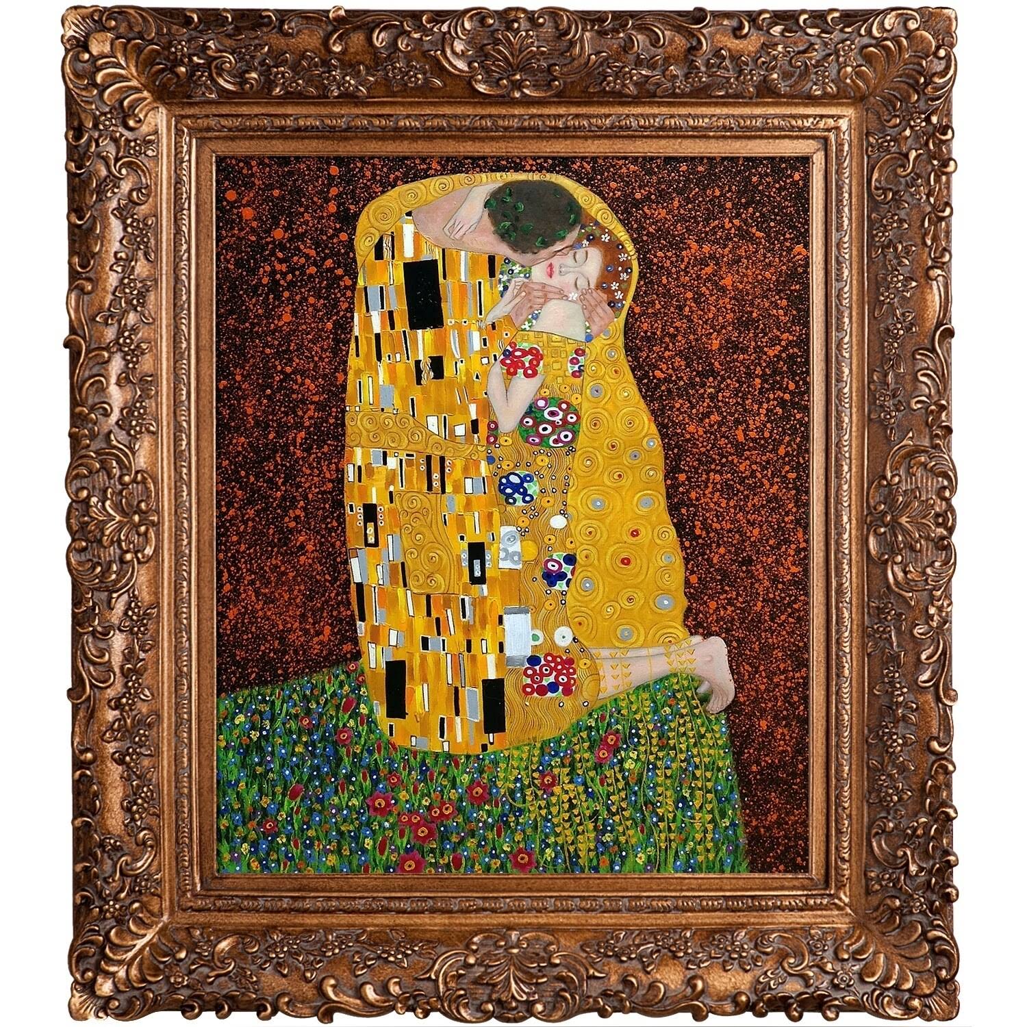The Kiss Framed Hand Painted Oil on Canvas O168519