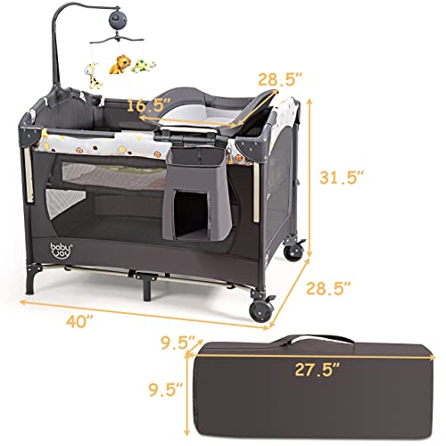 4 in 1 Pack and Play with Bassinet and Changing Table P38082