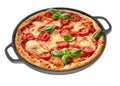 Black 12 in x 14 in x 1 in Cast Iron Baking Pizza Pan O698