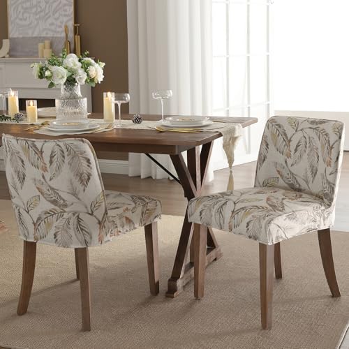 White Upholstered Dining Chairs Set of 2 with Cane Backs N18371