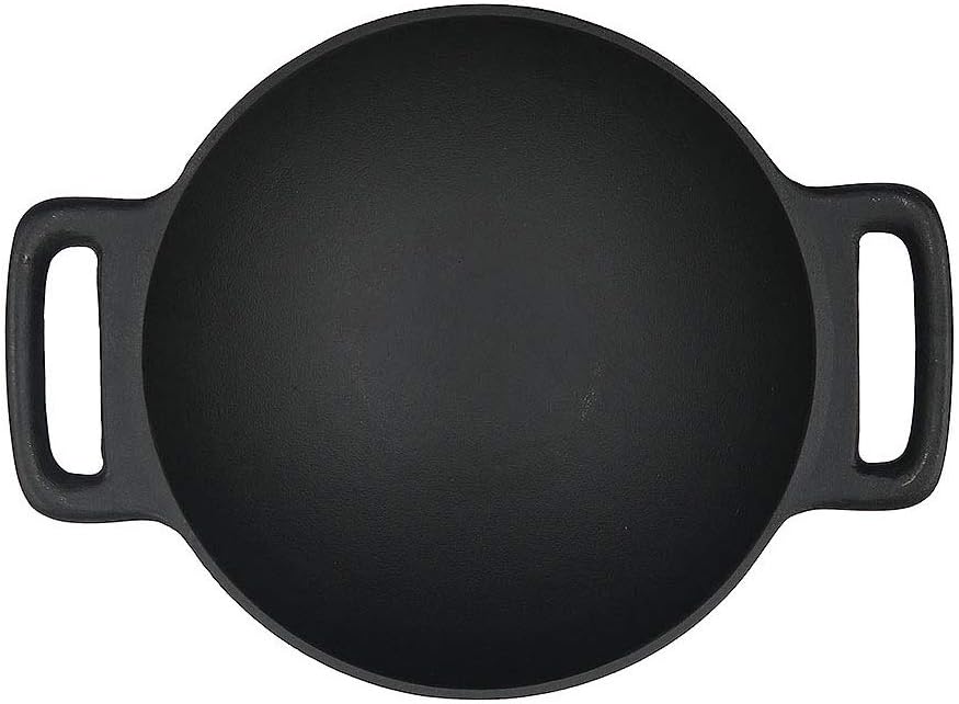 Cast Iron Wok with 2 Handles Black G8628