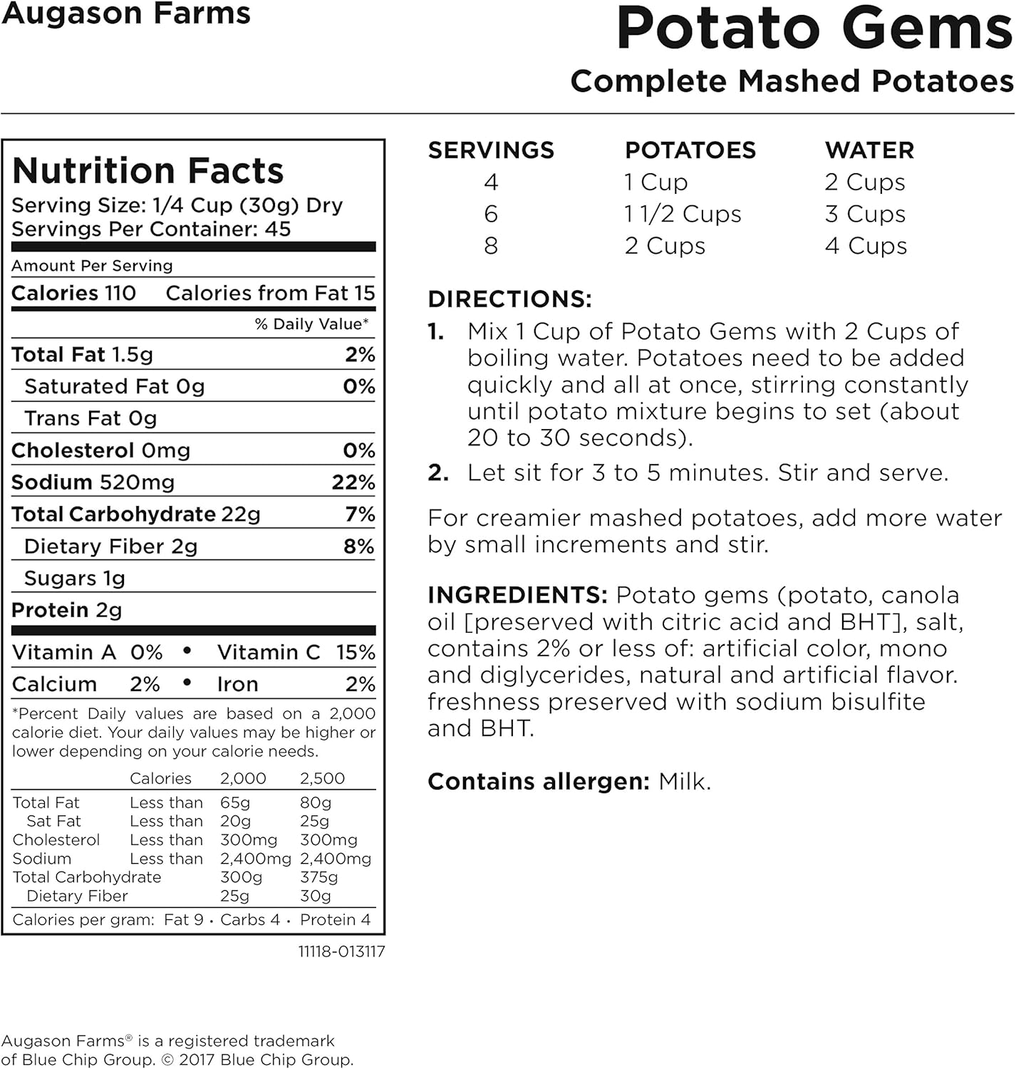 3 lbs Mashed Potatoes No. 10 Can E3080