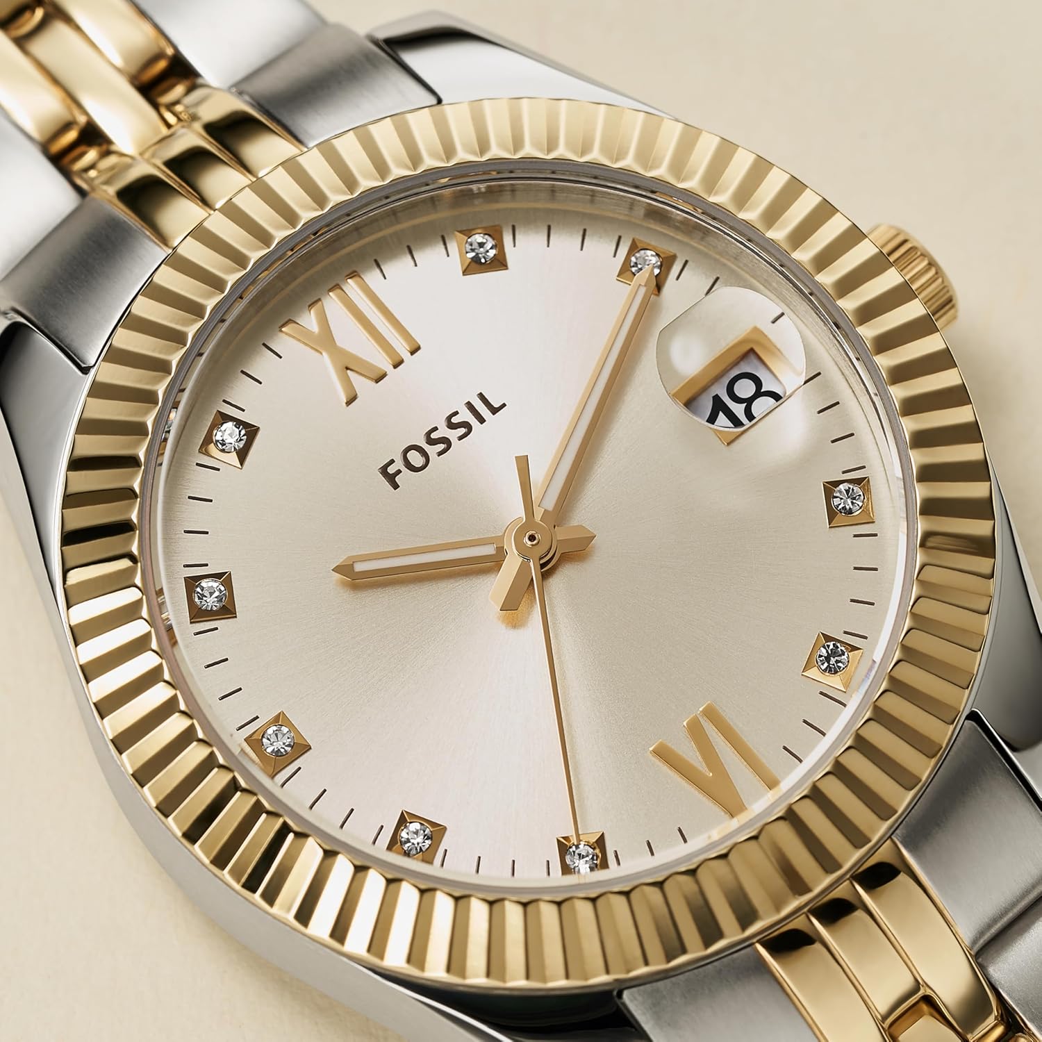 Gold Silver Stainless Steel Quartz Watch T573
