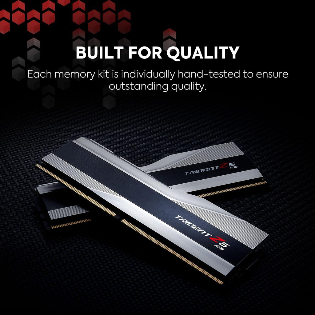 32GB (2x16GB) DDR5 RAM 6000MT/s CL32-38-38-96 Metallic Silver Desktop Computer Memory J570427