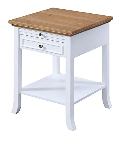 Black 1 Drawer End Table with Pull-Out Shelf P5865