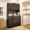 72" Tall Storage Cabinet with Adjustable Shelves & Steel Frame, Dark Grey T751356