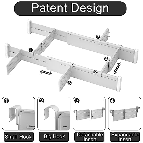 Gray Adjustable Drawer Dividers with Inserts Z6170