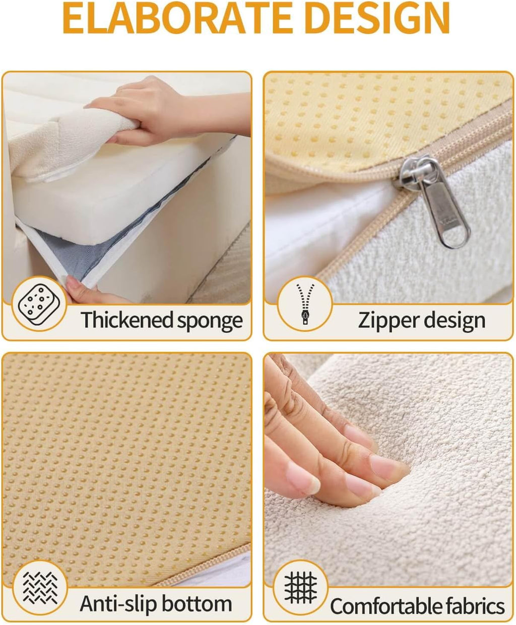 Anti-Cat Scratch Waterproof Non Slip Thickened Window Seat Cushion B7496