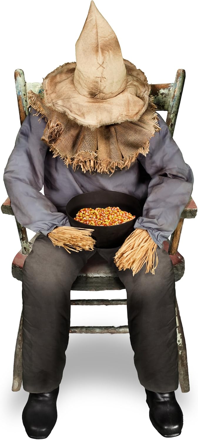 Sitting Scarecrow Animatronic 4.5 Feet D48202