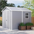 6 x 8 FT Grey Plastic Outdoor Storage Shed with Floor U494083
