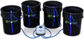4 Pack 5 Gallon Hydroponic Bubbler Bucket Kit P877