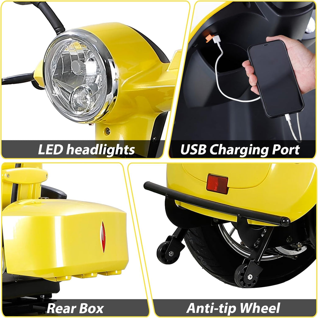 Yellow 4 Wheel Mobility Scooter 500lbs Capacity Z771170