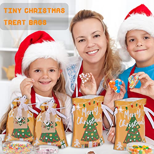 22pcs Drawstrings Christmas Gift Bags Assorted Sizes Reusable Plastic H58334