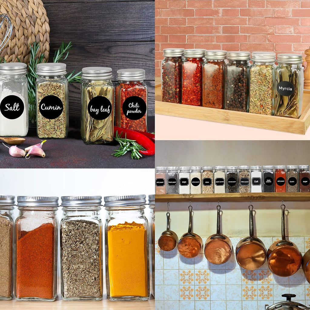 48 Pack 4oz Glass Spice Jars with Silver Metal Caps T4936