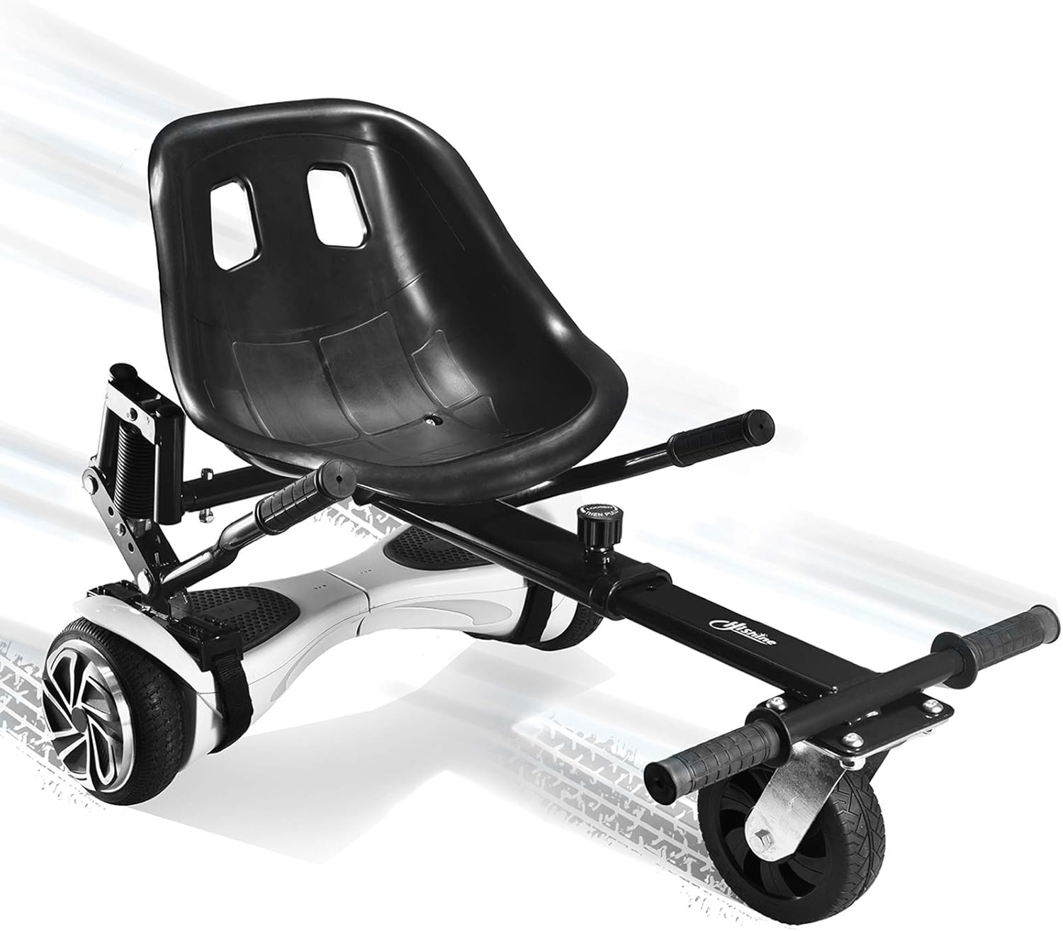 Black Hoverboard Seat Attachment with Off-Road Tire O373