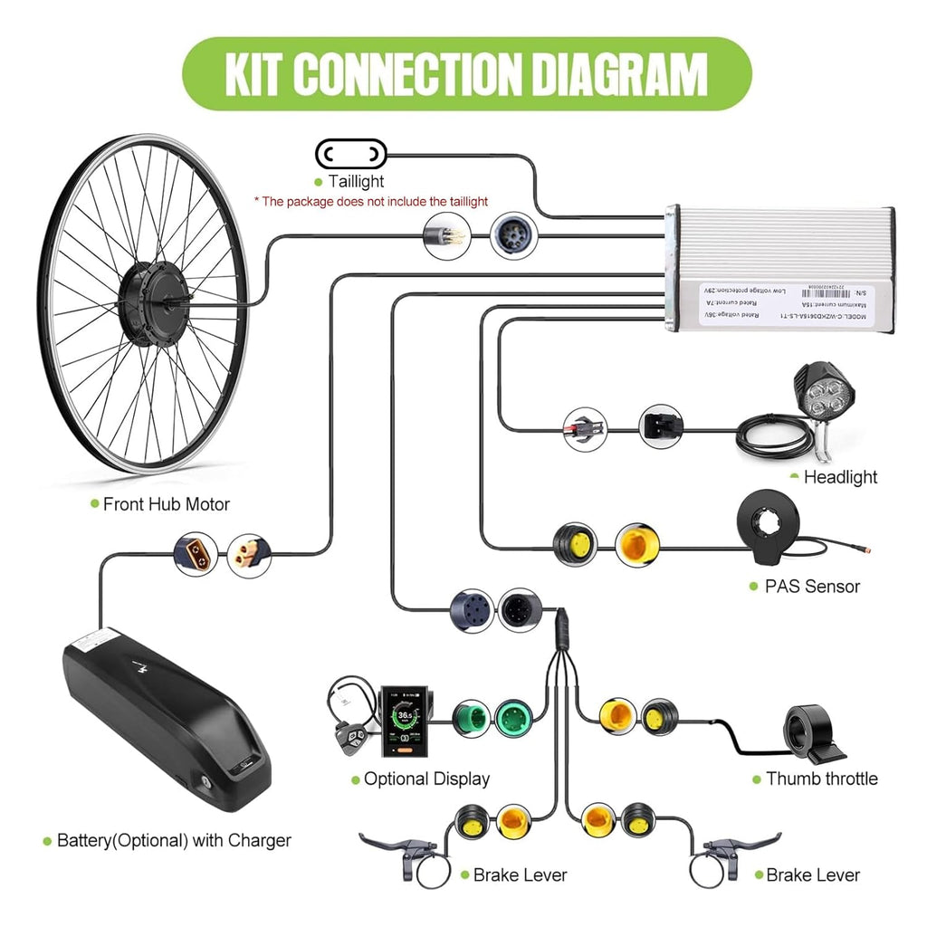 48V 500W Front Hub Motor Electric Bike Conversion Kit for 26 inch Wheel V841